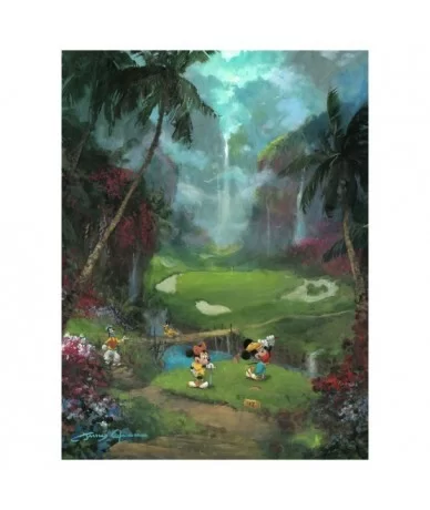 Mickey Mouse and Friends ''17th Tee in Paradise'' Giclee on Canvas by James Coleman – Limited Edition $44.40 COLLECTIBLES